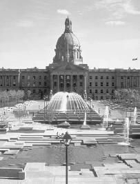 The legislative building in Edmonton, Alberta's capital. Provincial legislators are elected to represent a constitutional jurisdiction and pass legislation. Alberta Tourism Partnership.