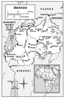 LOCATION: 1°4′ to 2°50′ S; 28°51′ to 30°55′ E. BOUNDARY LENGTHS: Uganda, 169 kilometers (105 miles); Tanzania, 217 kilometers (135 miles); Burundi, 290 kilometers (180 miles); Democratic Republic of the Congo (DROC), 217 kilometers (135 miles).