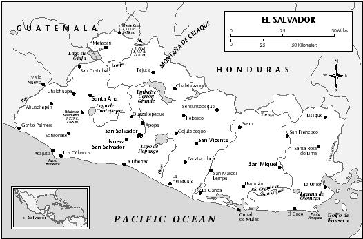 LOCATION: 13°9′ to 14°26′ N; 87°41′ to 90°08′ W. BOUNDARY LENGTHS: Honduras, 342 kilometers (212 miles); Pacific coastline, 307 kilometers (191 miles); Guatemala, 203 kilometers (126 miles). TERRITORIAL SEA LIMIT: 200 miles.