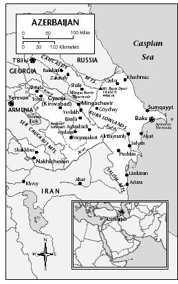 LOCATION: 40°30′ N; 47°0′ E BOUNDARY LENGTHS: Total boundary lengths, 2,013 kilometers (1,251 miles); Armenia (west), 566 kilometers (352 miles); Armenia (south), 221 kilometers (137 miles); Georgia, 322 kilometers (200 miles); Iran (south), 432 kilometers (268 miles); Iran (southeast), 179 kilometers (111 miles); Russia, 284 kilometers (177 miles); Turkey, 9 kilometers (6 miles).