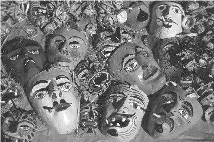 &#x00A9; Mireille Vautier/Woodfin Camp Masks used for religious festivals.