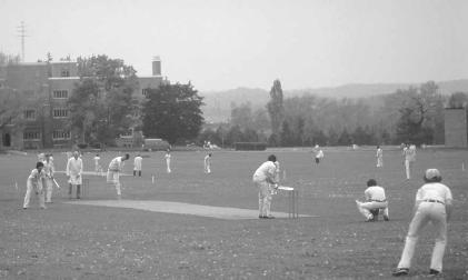 Students playing cricket at Trinity College in Port Hope. As a member of the British Commonwealth, Canadian customs have often been influenced by British culture. Canadian Tourism Commission photo.