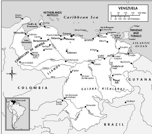 LOCATION: 0°35′ to 12°11′ N; 60°10′ to 73°25′ W. BOUNDARY LENGTHS: Total coastline, 2,816 kilometers (1,750 miles); Guyana, 743 kilometers (462 miles); Brazil, 2,000 kilometers (1,243 miles); Colombia, 2,050 kilometers (1,274 miles). TERRITORIAL SEA LIMIT: 12 miles.