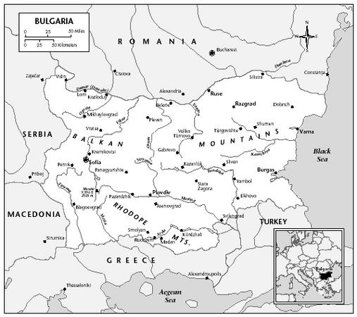 LOCATION: 41°14′ to 44°13′ N; 22°22′ to 28°37′ E. BOUNDARY LENGTHS: Romania, 608 kilometers (378 miles); Black Sea, 354 kilometers (220 miles); Turkey, 240 kilometers (149 miles); Greece, 494 kilometers (307 miles); Macedonia, 148 kilometers (92 miles);Serbia and Montenegro, 318 kilometers (198 miles). TERRITORIAL SEA LIMIT: 12 miles.